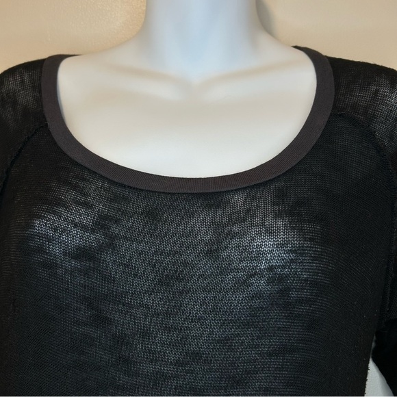 Free People Intimately Weekend Layering Long Sleeve Tee Black Knit Size Small - Picture 4 of 11